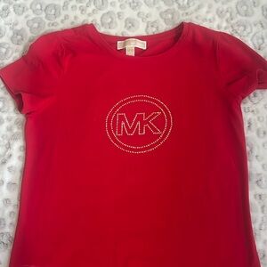 Michael Kors gold emblem red T-shirt